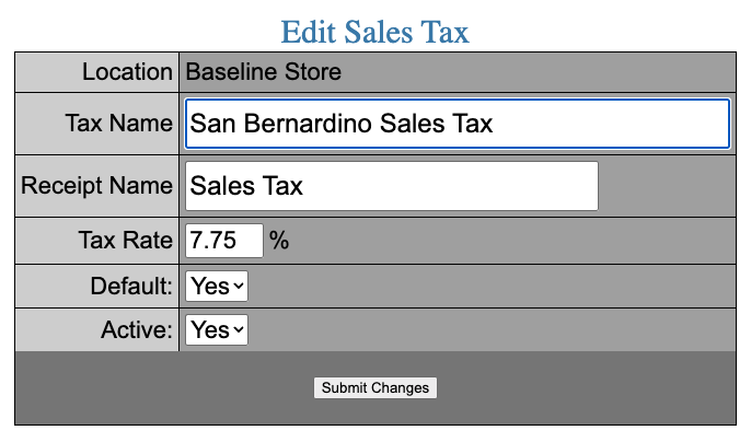 Sales Tax Edit
