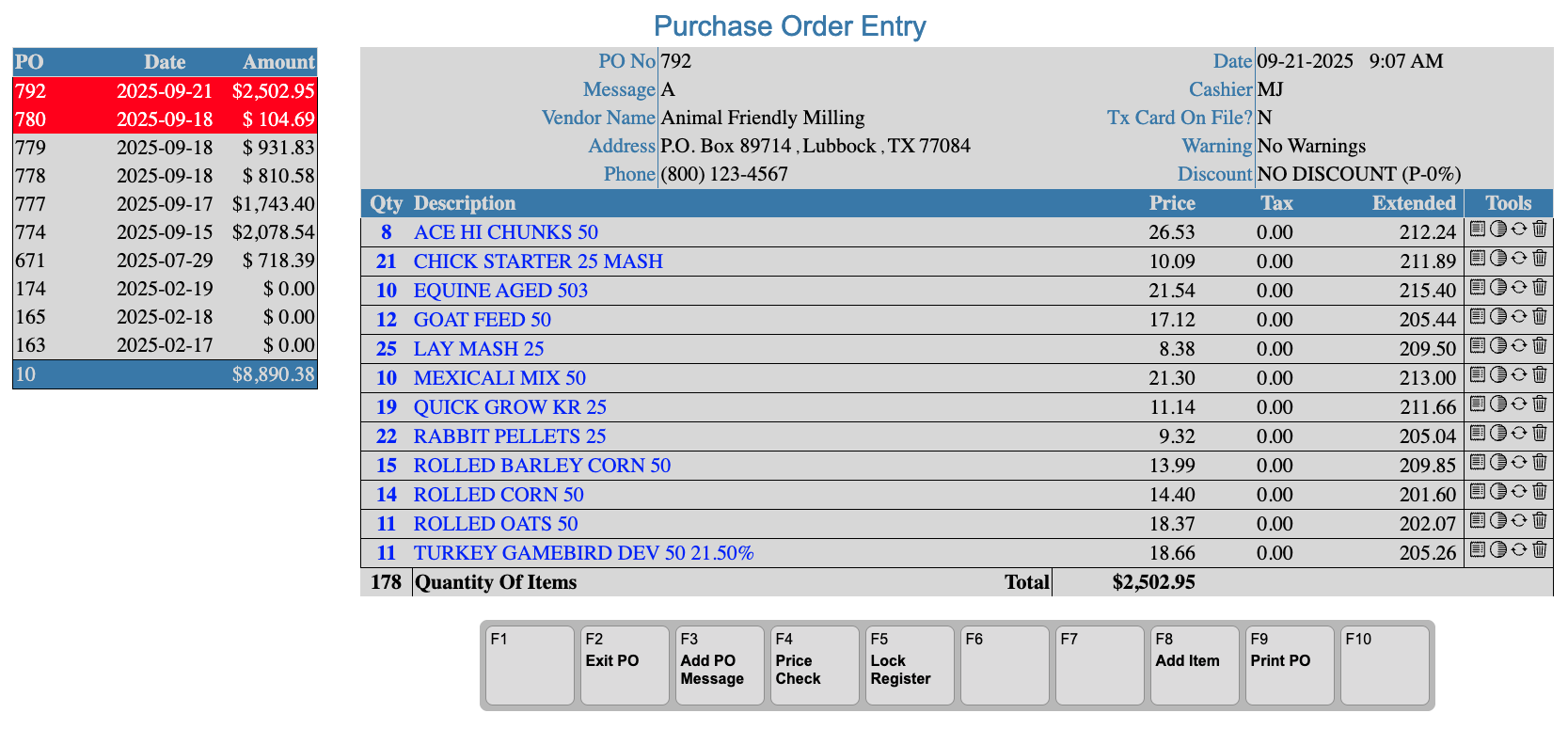 Secondary inventory view